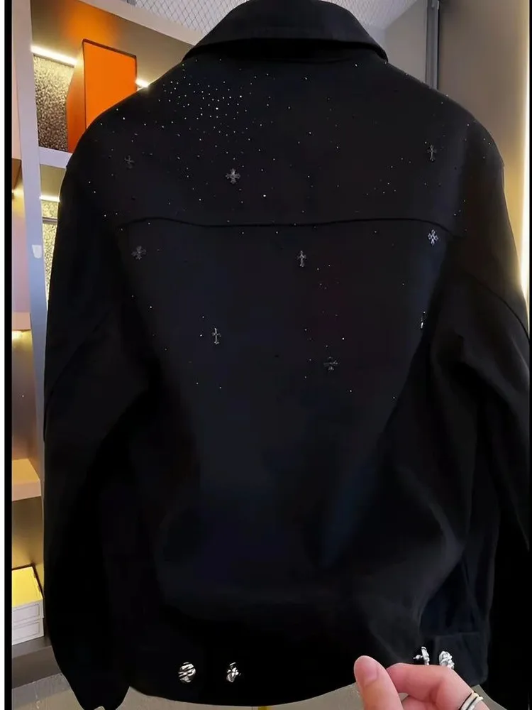 

Высококачественная модная джинсовая куртка серии Galaxy 2025 с молнией, повседневная, ветрозащитная, молодежная, осенняя