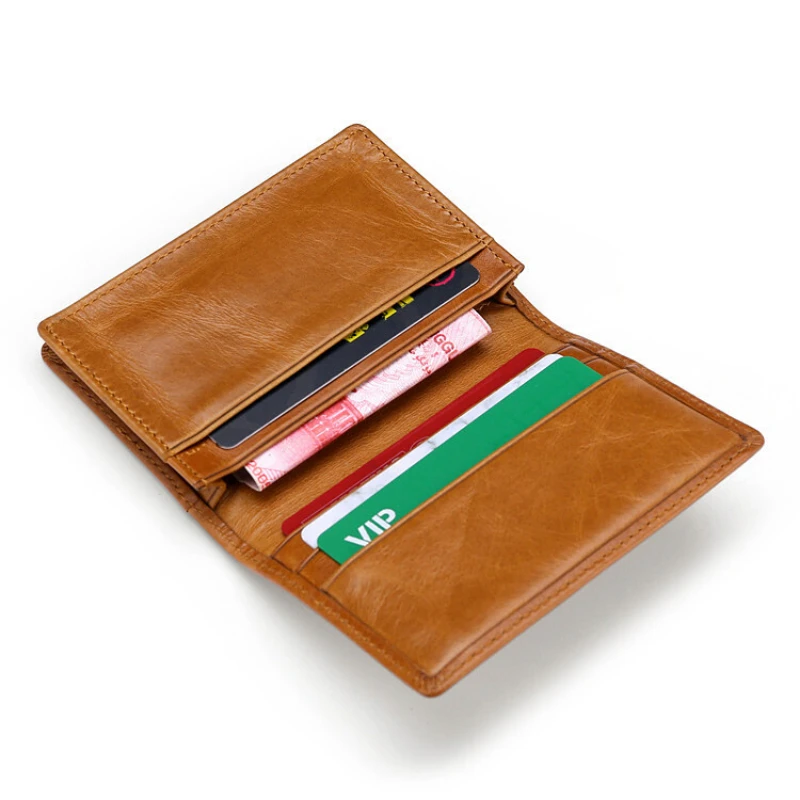 Rfid Cow Leather Business Card Holder photo Transparent window Credit Card small Wallet Mens Slim ID name tags for Cards Cases