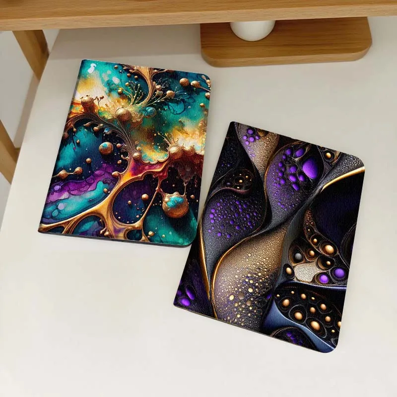 

Purple Gold Swirl Pattern Tablet Case For Samsung Galaxy Tab S6 S8 S9 S10 Lite FE 10.4 11 Inch 2022 2024