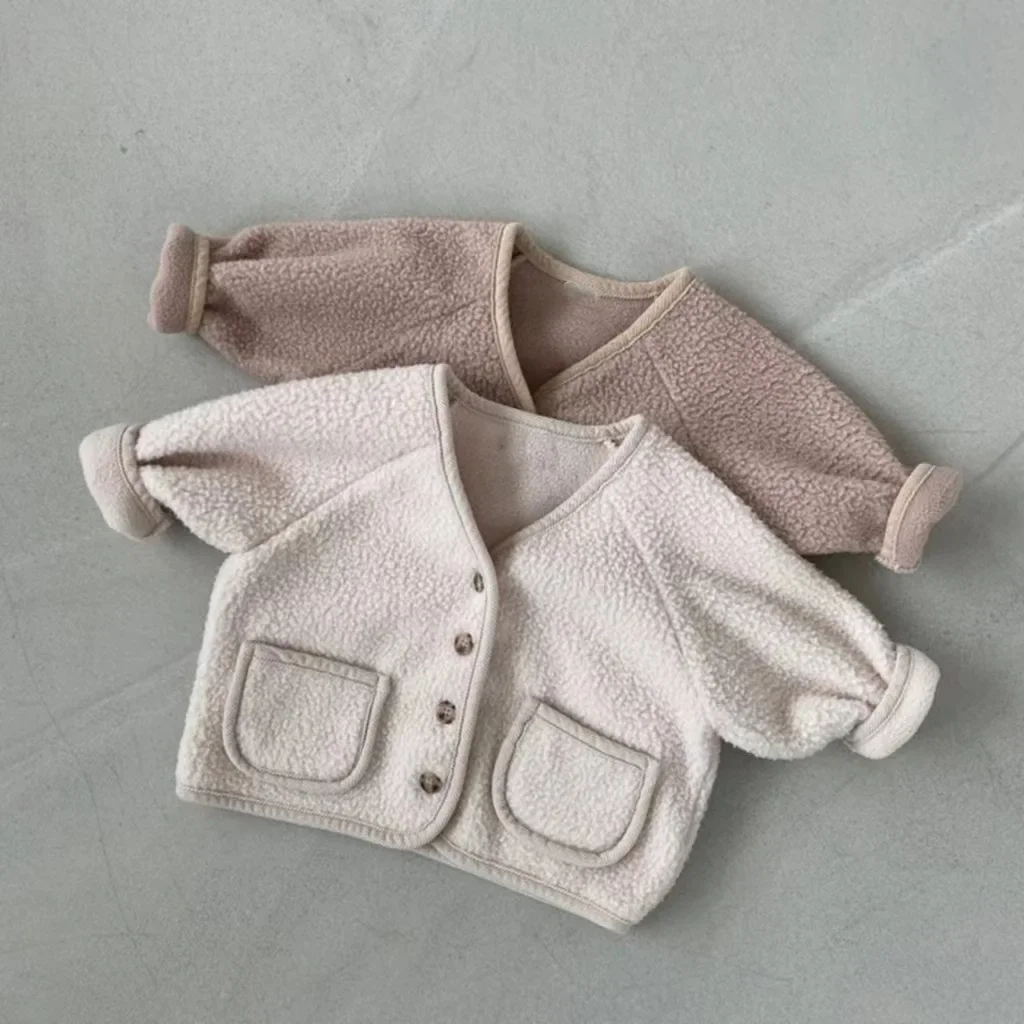 Infant Baby Cardigan Boys Girls Polar Fleece Outerwear for Kids Children Warm Coat Autumn