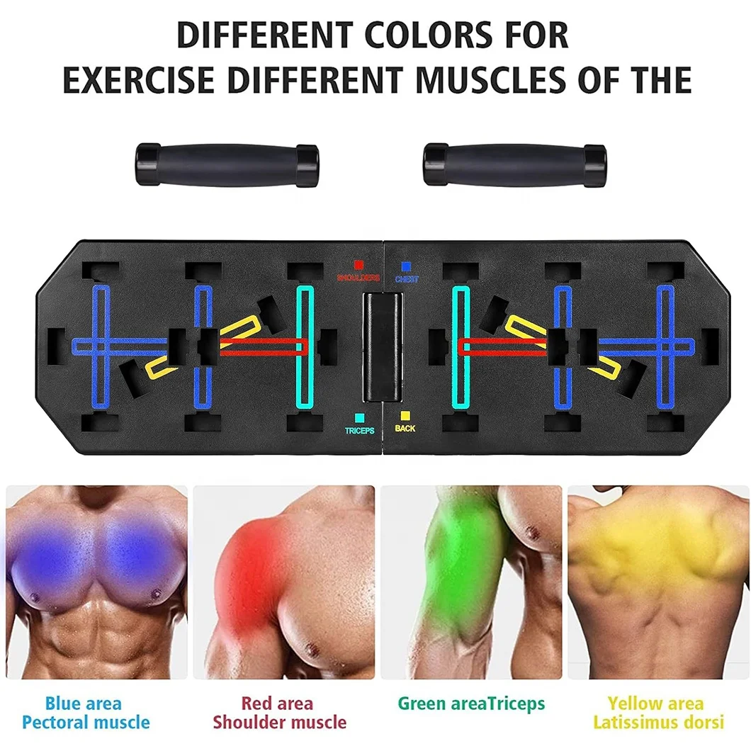Push up Board Fitness Multi-function Color Coded Foldable Push up Bar for Chest, Triceps,Home Strength Training Equipment