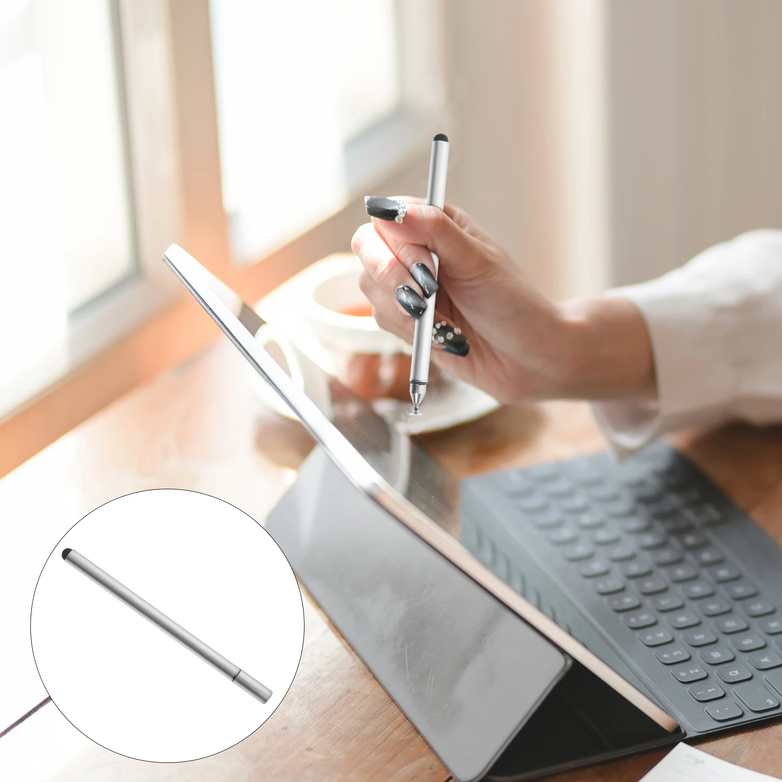 

Creative Capacitive Stylus Pen Universal Touch Screen Writing Tool For Phone Tablet Cellphone Mobile Devices Double Head Design
