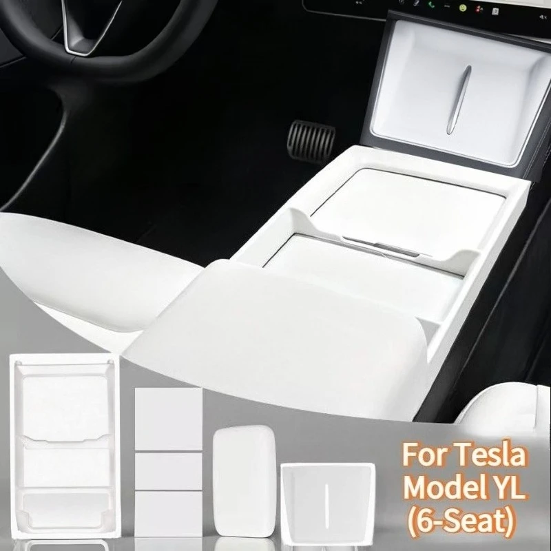 For Tesla Model YL 6-seater Center Console Wireless Charging Silicone Pad Anti Slip YL Wrap Cover Protector Frame Accessories
