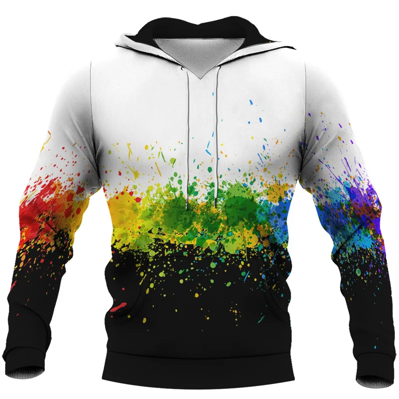 New 2023 Men Hip Hop 3D Hoodies Colorful Tie Dye Paint Print Sportwear Clothing Pullover Female Hooded Sweatshirt Oversized 6XL