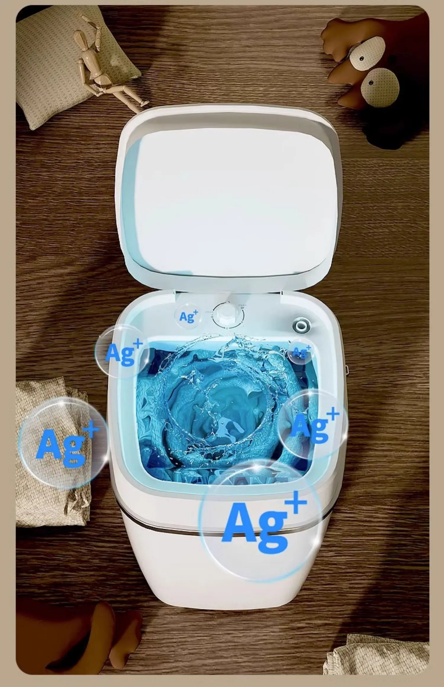 VCJ Small Washing Machine Mini Elution Integrated Household Dormitory Full Semi-automatic Single Barrel Infant Children 946