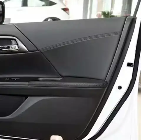 Microfiber Front /Rear Door Panel + Armrest Leather Cover Protective Trim For Honda Accord 9th generation with Mount Fittings