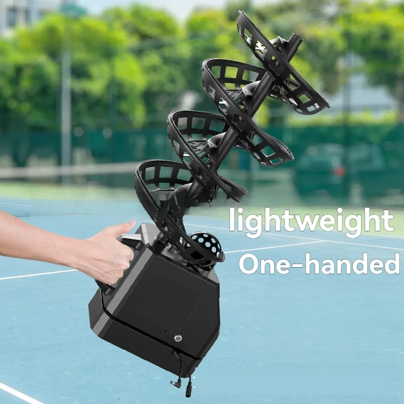 220V 110V Universal Portable Tennis Ball Throwing Machine Coach Ball Feeding Machine Self-service Single Swing Racket Practice