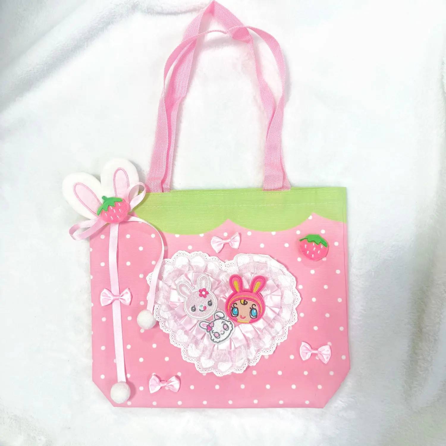 Tas Selempang Lucu Gaya Kartun Jepang Mezzopiano Subculture Y2k Aksesoris Pink Manis untuk Pelajar Sekolah