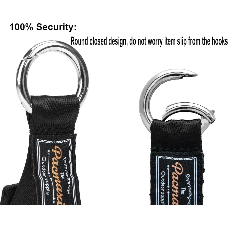 خطاف لعربة الأطفال مكون من قطعتين، مشبك خطاف منظم متعدد الأغراض لعربة الأطفال والكرسي المتحرك باللون الأسود #3