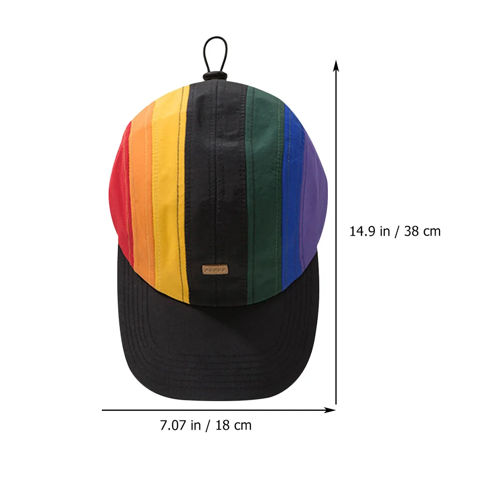 

Rainbow Baseball Cap Cotton Sun Protection Hat Portable for Men Women Outdoor Sports Cycling Month Cap