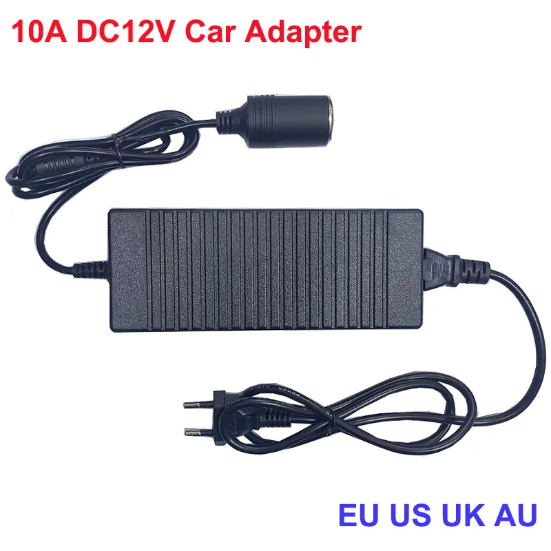 1-10Car 120W Power Adapter Supply Cigarette Lighter Converter Power Convert AC 220v  240v 110V TO 12V 2A 3A 5A 6A 8A 10A 15A EU