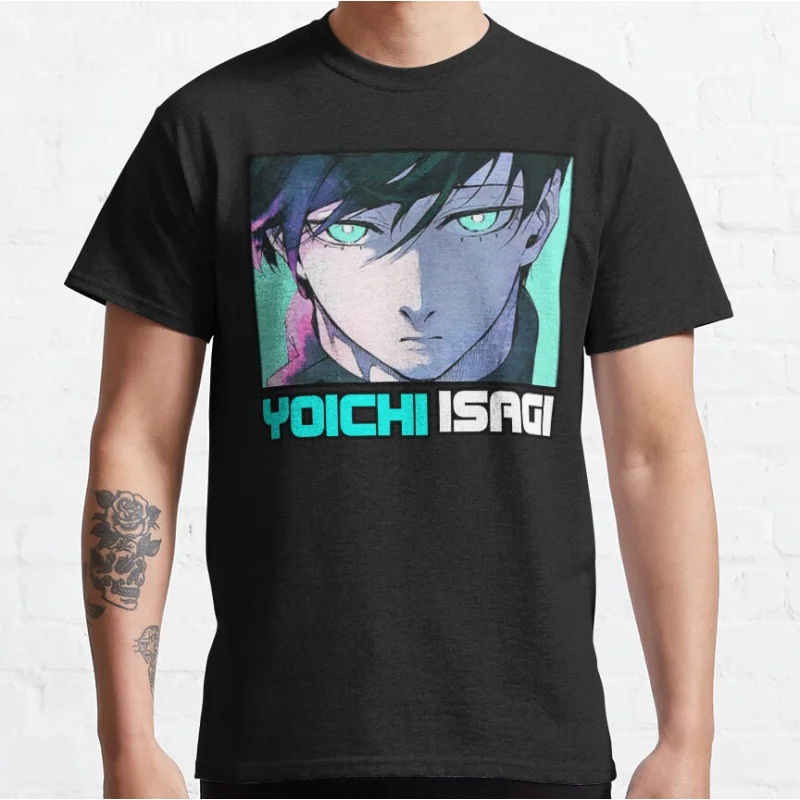 

yoichi isagi Team Blue Lock Soccer anime football manga sports T-shirt for men large size Adult Tops S-6xl otaku streetwear