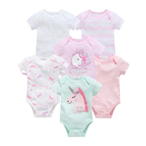 3/6 pezzi molto neonate vestiti pour nouveaux cotone manica corta ragazza tuta 0-12 mesi neonato ragazzi abbigliamento bambino