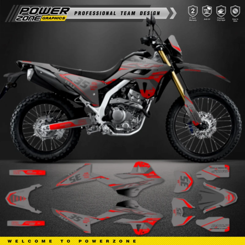 

PowerZone Custom Team Graphics Backgrounds Number Name Decals Stickers Kit For HONDA CRF300L Stickers Customize