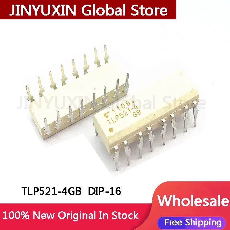 Chip de optoacoplador en línea DIP-16 Pines, piezas TLP521 Original, nuevo, 5-100 TLP521-4, en Stock, venta al por mayor