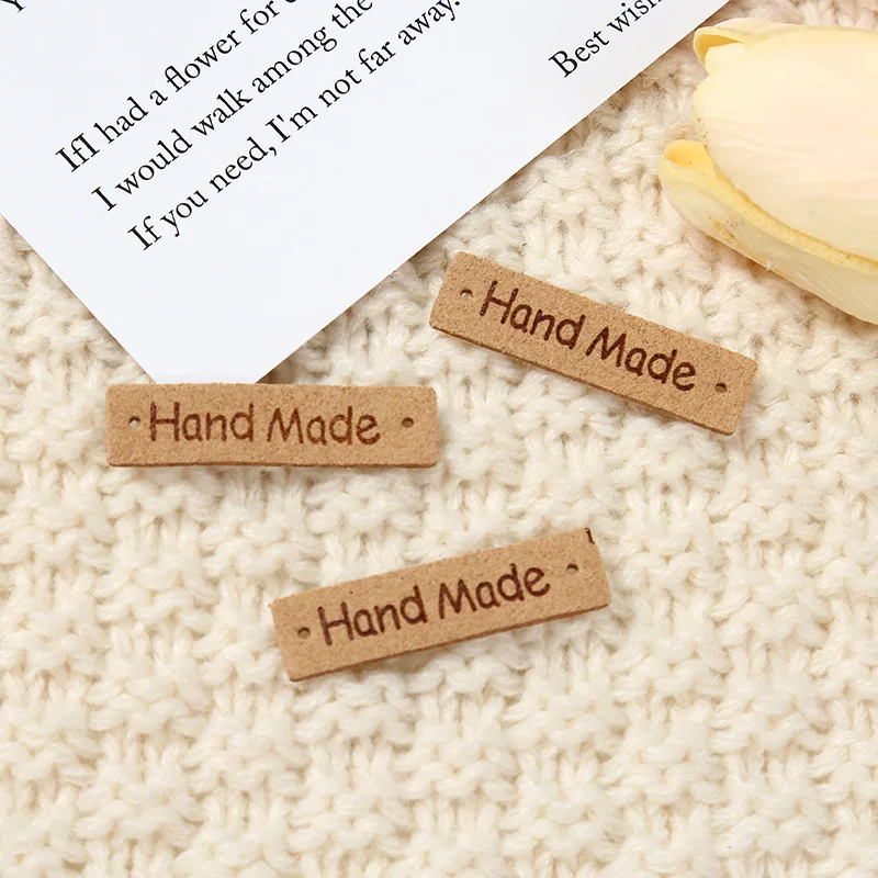 20 Stück/Lot PU-Leder Handgemachte Etiketten Bunte Nähetiketten für DIY-Bastelarbeiten Taschen Handarbeiten Dekoration Hüte Taschen Kleidungszubehör – Detail 4