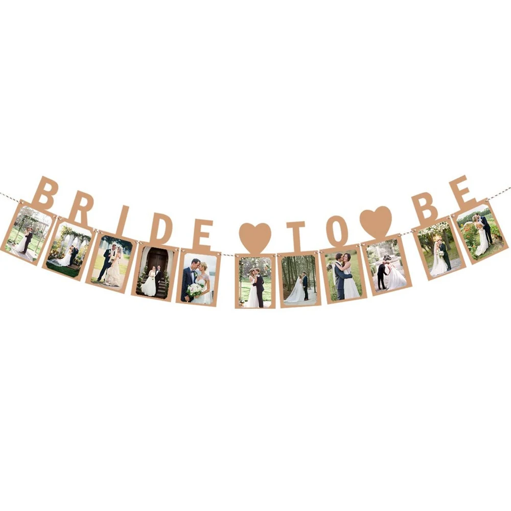 1 Packung Papier-Banner „Bride To Be“ für Junggesellinnenabschied, Partygirlande, DIY Brautparty-Wimpelkette, Hochzeitsdekorationszubehör – Detail 7