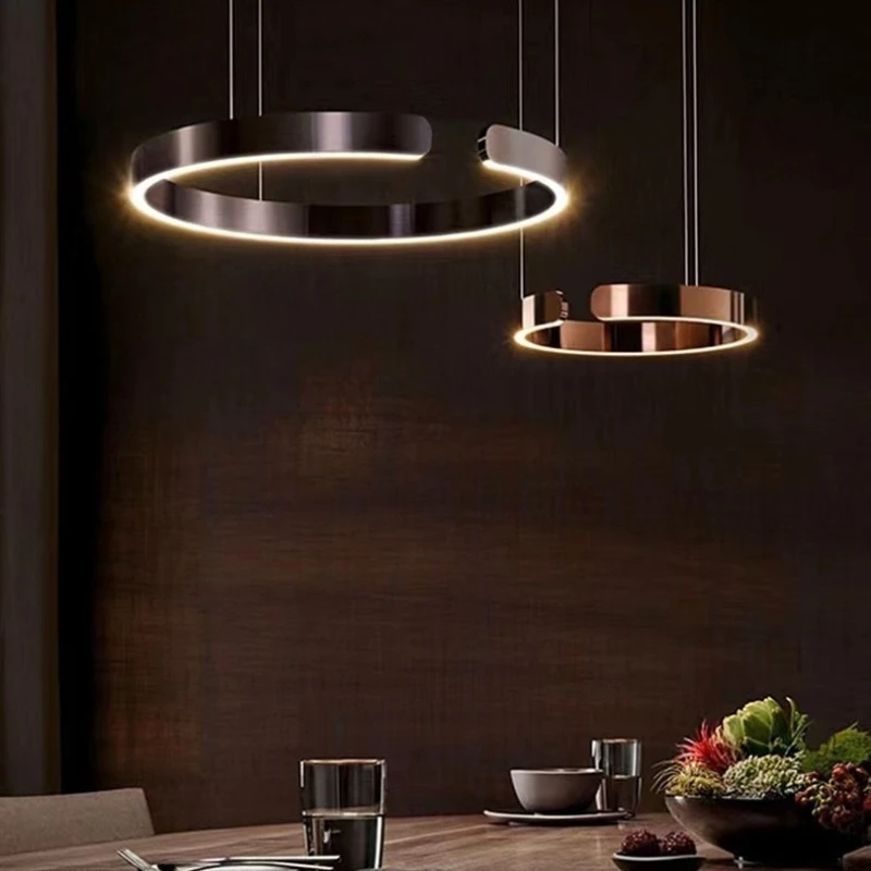 Nordic Minimalist Style Hotel Lobby Dining Room Restaurant LED Pendant Lamp Original Light Luxury Rotundity Household Decoration