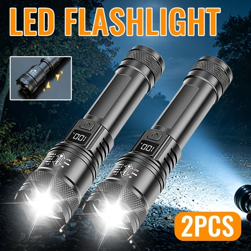 Super Bright LED Flashlight and Induction Headlight Package Rechargeable Portable Lighting for Outdoor Camping Fishing Emergency