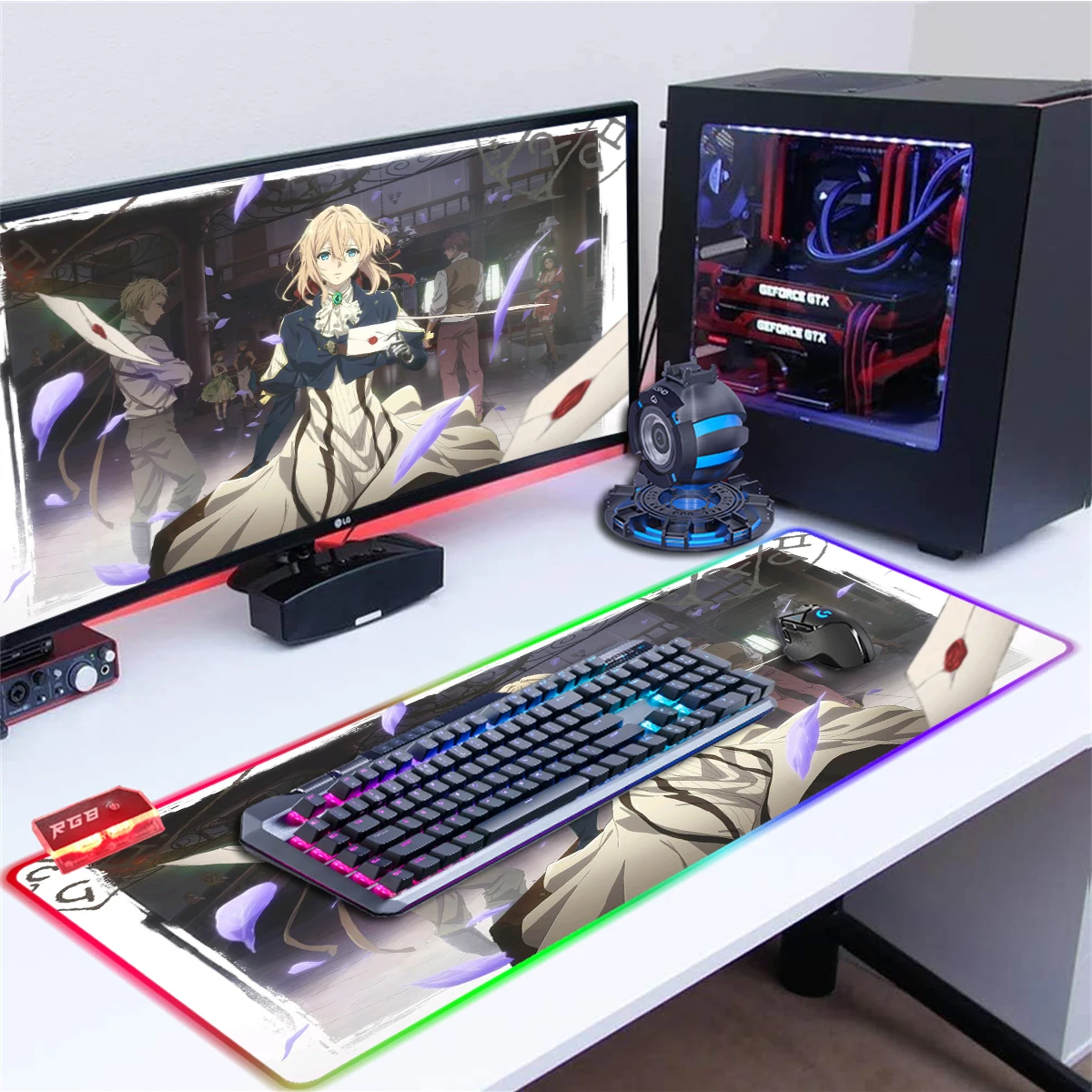 Anime Violet Evergarden Gaming Mouse Pad Large Computer Mousepad Keyboard Pad Non-Slip Base Big Laptop Mat