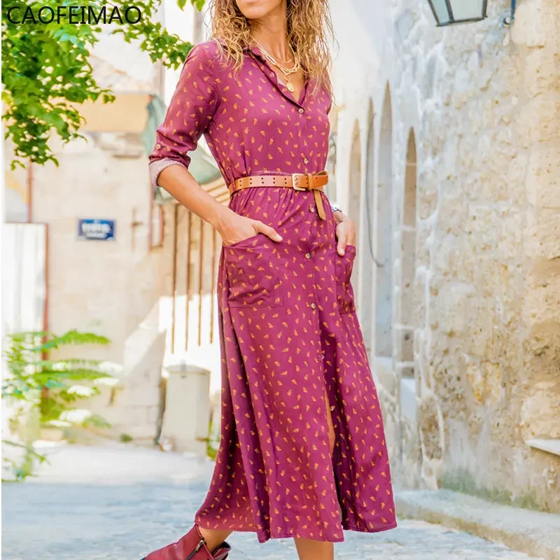 2023 Summer Boho Beach Maxi Dress for Women Leisure Long Dress Fashion Elegant Split Dress Clothes for Women Non Strech