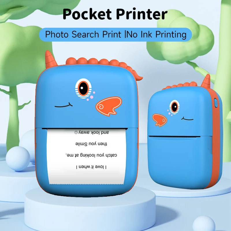 Draagbare Mini Thermische Printer Papier Foto HD Draadloze Bluetooth Printer Kinderen Student Foto's Label Memo Fout Probleem Printer