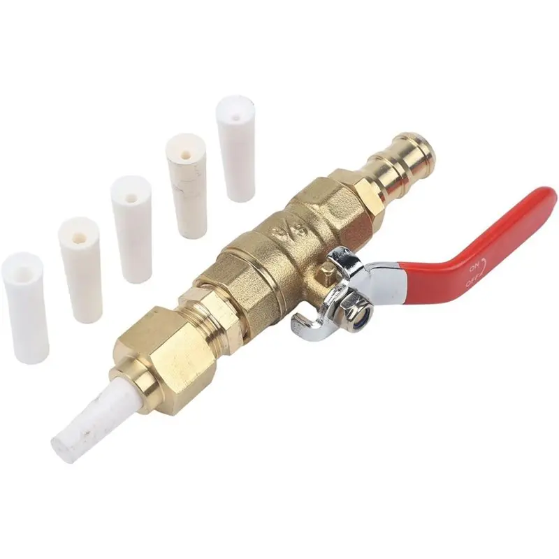 GYTB-Sandblaster Replacement Parts Kit With Brass Ball Valve+ 5Pcs Nozzles, Valve Connector Components