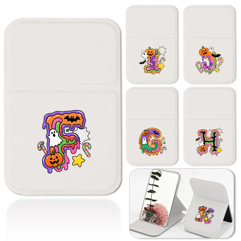

Women Office Desktop Makeup Mirror Portable and Foldable Makeup Tool Outdoor Dustproof Pocket Mirror Candy Letter Pattern