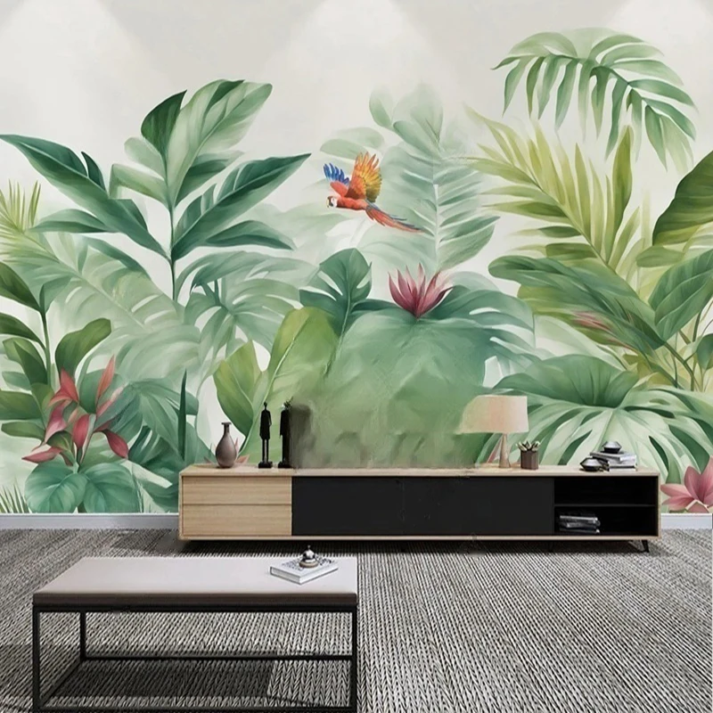 

Custom Printed Wall Mural Modern Nature Landscape Botanical Leaves Wallpaper for TV Sofa Background Home Decor Wall Papers