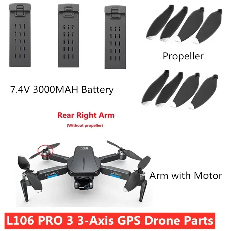 Durability-focused matched accessory set precision customized only for L106 PRO 3 quadcopter replacement