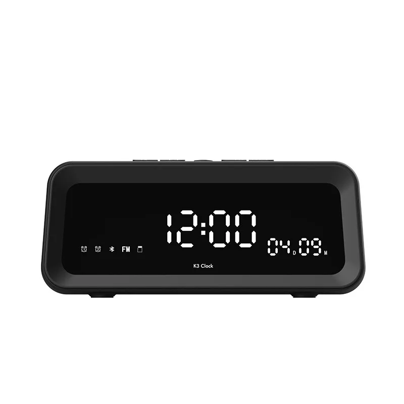 Despertador para dormitorios, reloj digital con altavoz Bluetooth, reloj de escritorio con alarmas duales, repetición, pantalla LED para niñas, adultos.