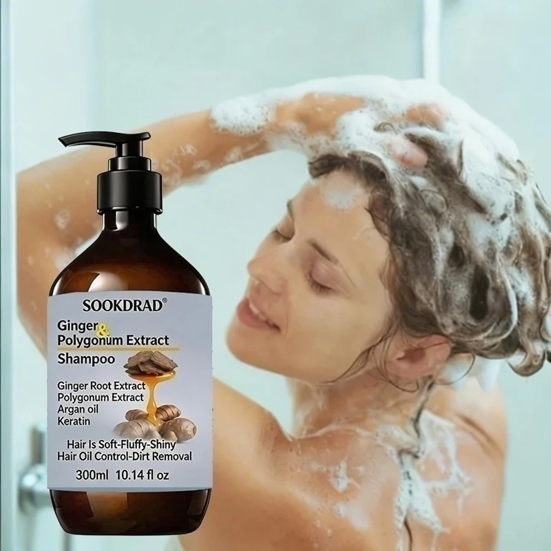 Natural Ginger Extract Hair Shampoo, Controls Excess Scalp Oil, Deep Cleansing, Leaves Hair Light Refreshed, 300ml
