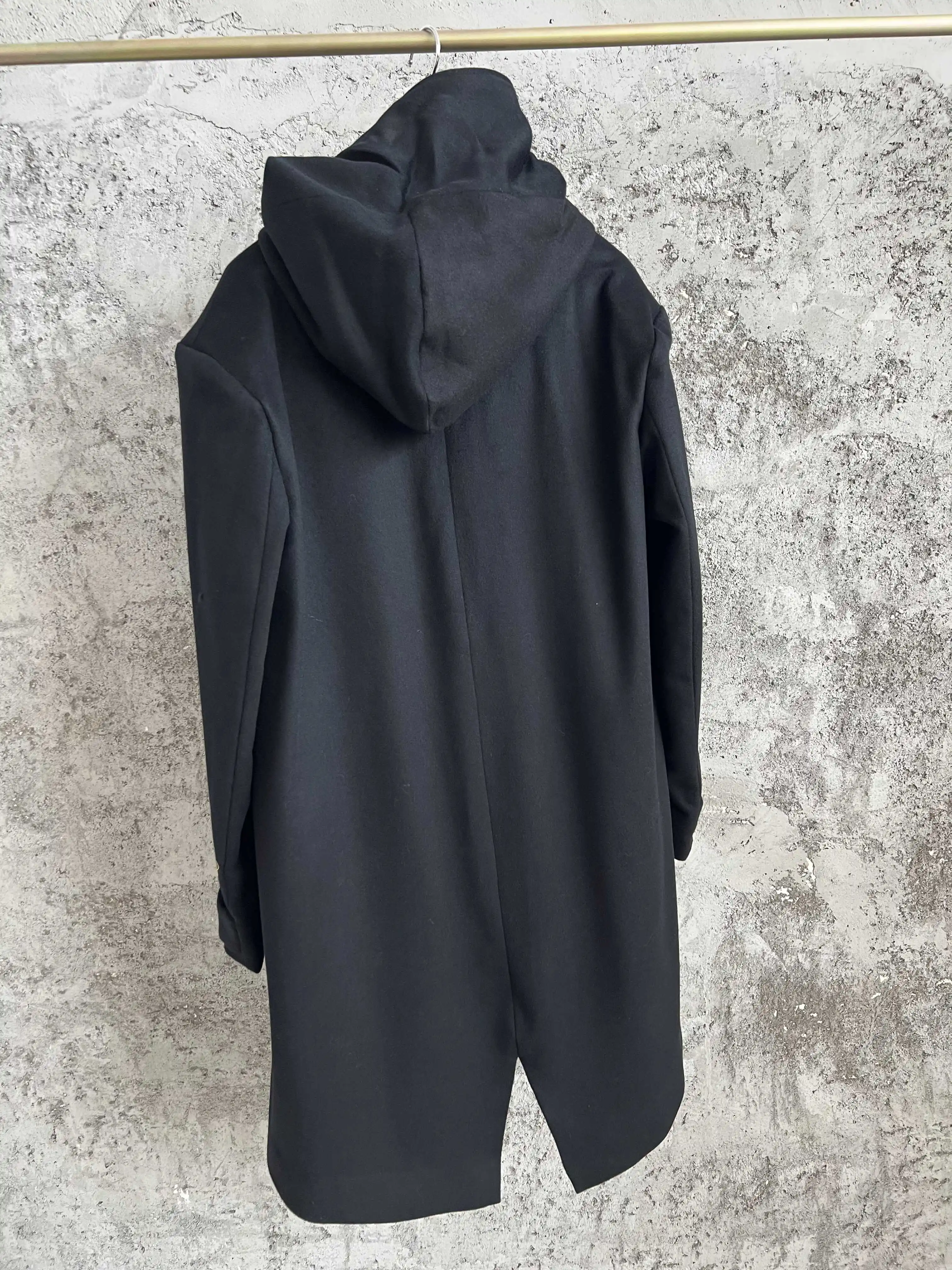 سترة بغطاء للرأس يابانية بلون سادة من TOP-YAMAMOTO، سترة فضفاضة للرجال بسحاب، سترة قصيرة بسيطة وغير رسمية #5