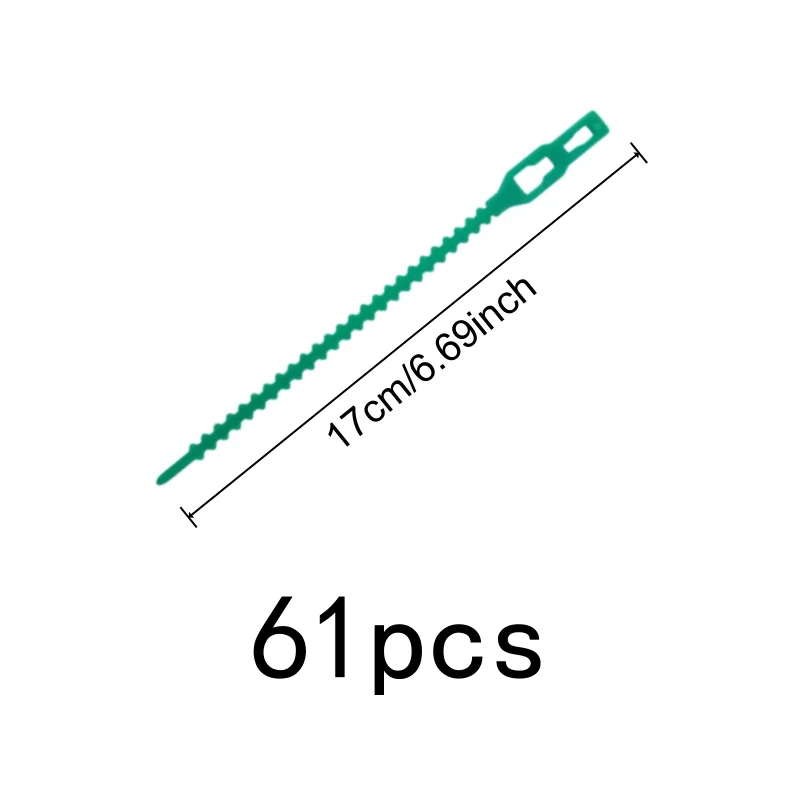 61Pcs17cmFishbone Cable Tie SelfLockAdjustableRepeatUseUse Suitable forGardeningClimbing VinePlant、TomatoVineFixing FirmPlast