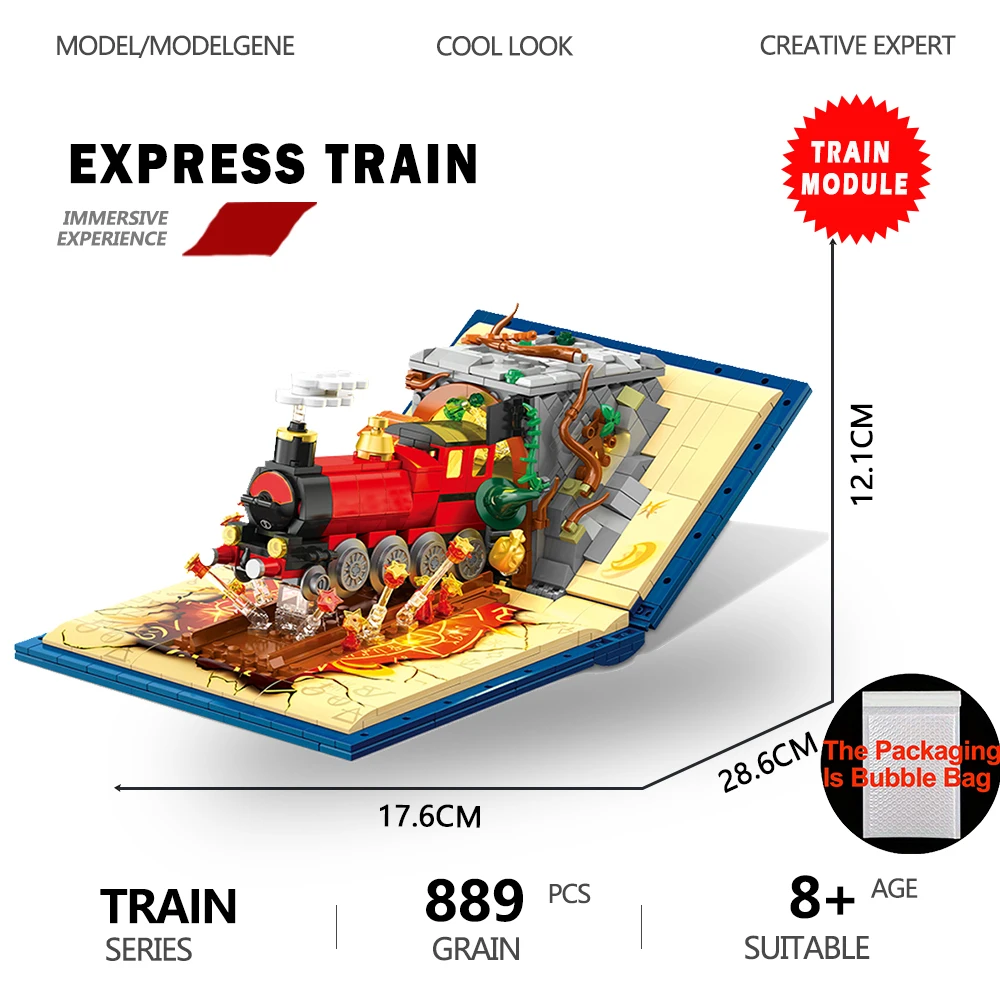 

Magical Wizard World Monment Express Train Building Blocks Model Creative Ideas Moc Railway Express Bricks Toys For Kids Gifts
