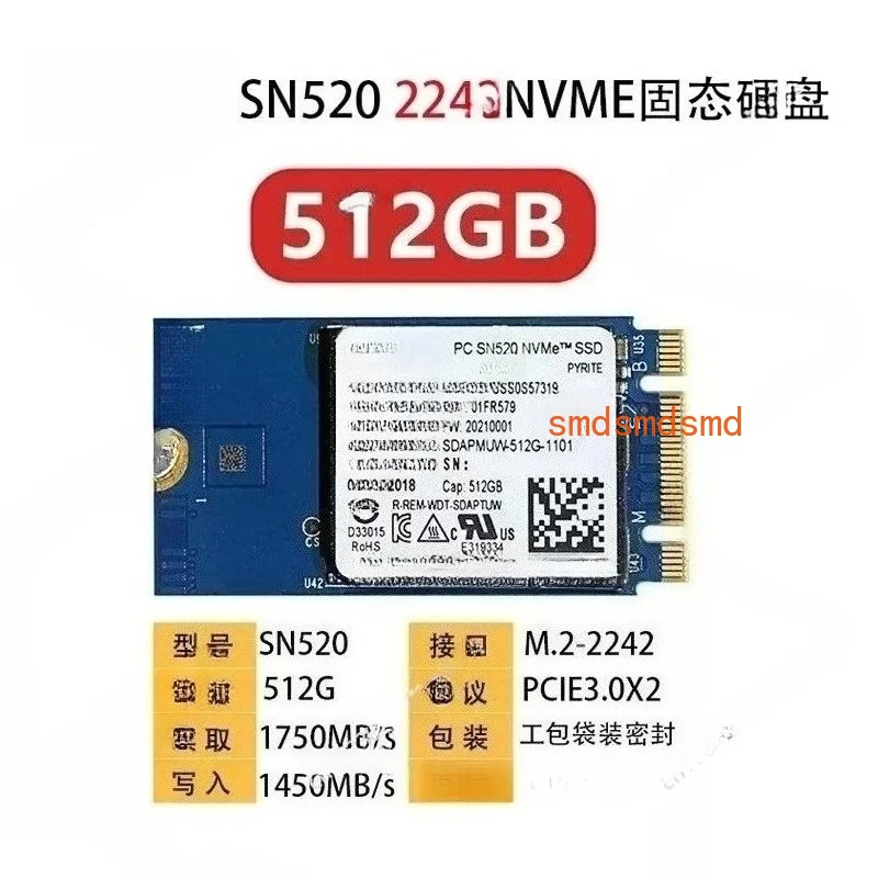 SN520 128GB 256GB 512GB 2242 NVMe Solid State Drive M.2 Laptop SSD