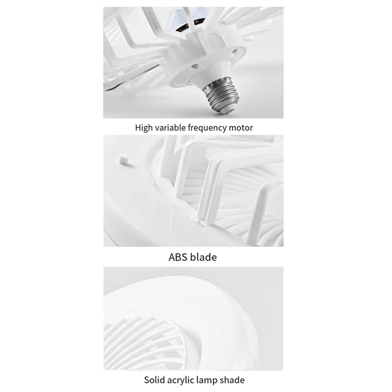 LBER 2X Ceiling Fan With Lights ,E27 Enclosed Low Fan Light Electric Fandelier With Remote Control Three Colors