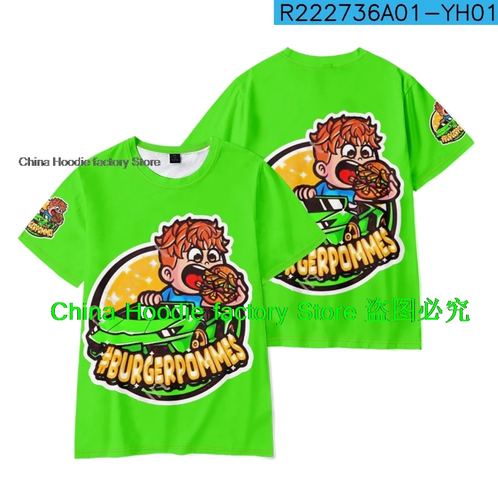 Burger pommes themed T-shirt children's T-shirt childrens summer clothing adult T-shirt, 3D printed size 110- 5XL Style 14-5 CXG