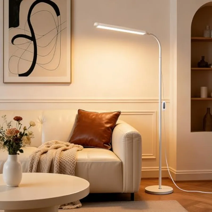 

12W LED Bright Reading Floor Lamp for Living Room Bedroom Bedside Office Library, Eye-protection flicker-free adjustable from 3