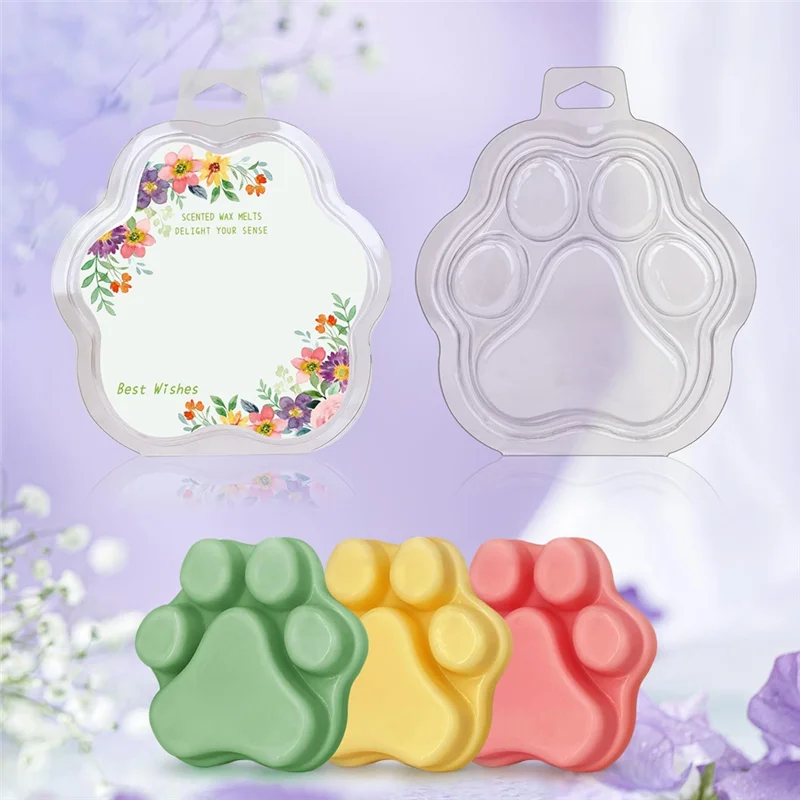 

Набор из 100 шт., прозрачный пустой пластиковый контейнер для расплава воска «кошачья лапа» для свечей Corelesstart-AC08