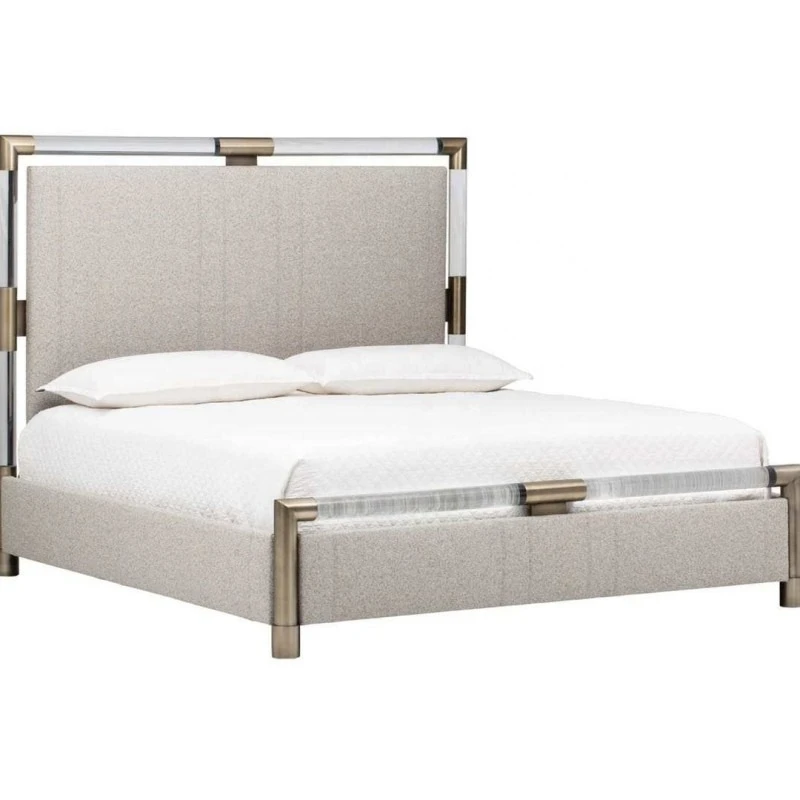 

Acrylic bed stainless steel chrome queen double ns shelf bed modern Internet celebrity fashion