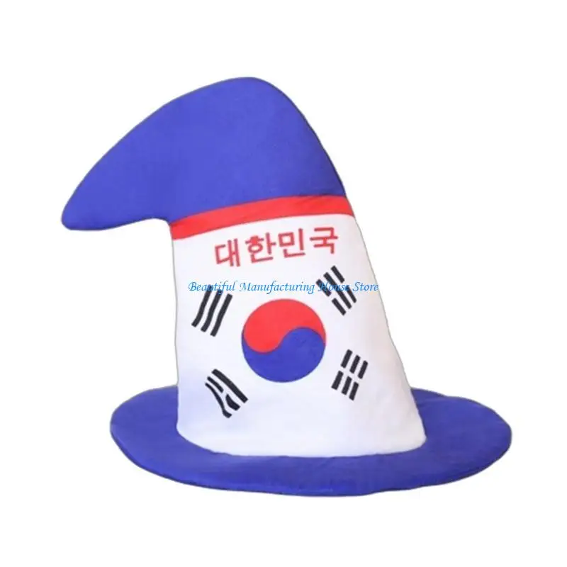 E56A Creative Korean Flags Print Hat Adult Unisex Carnivals Bucket Hat Photography Hat