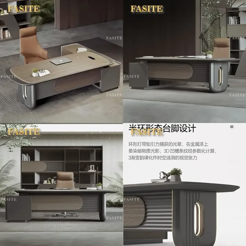 For Italian Light Luxury Modern Office Desk and Chair Combination High End Atmospheric Executive Manager Table Platform