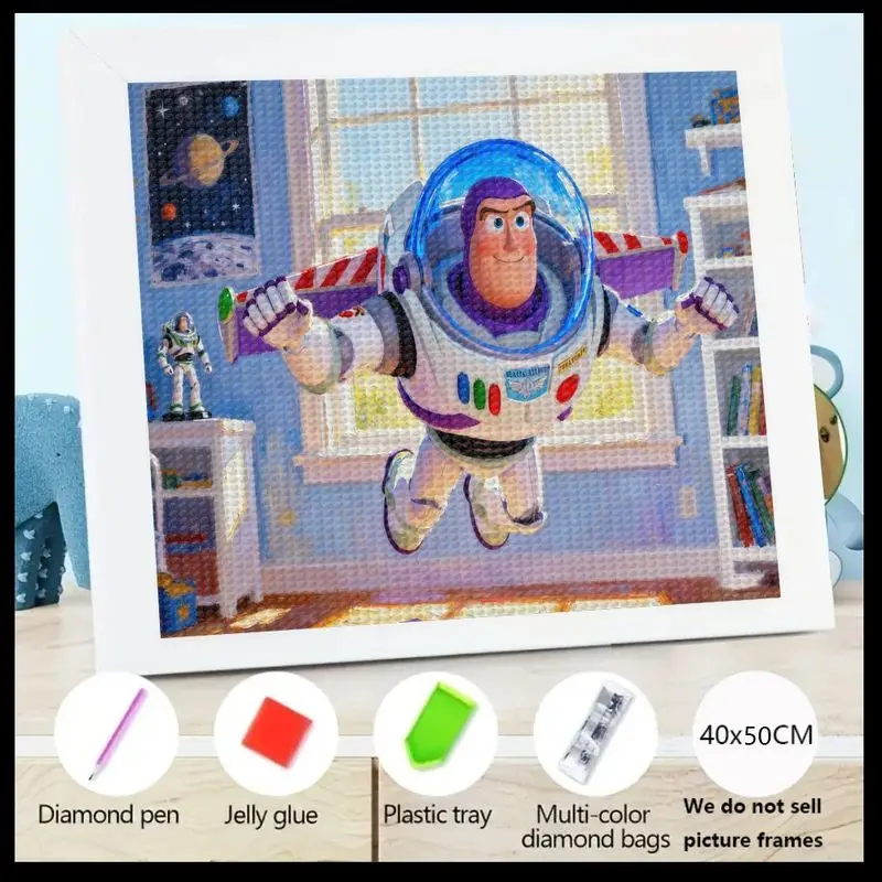 

1PC Buzz Lightyear 5D Diamond Painting Kit, DIY Full Drill Crystal Rhinestone Diamond Art, Toy Story Cartoon Movie Character Gem