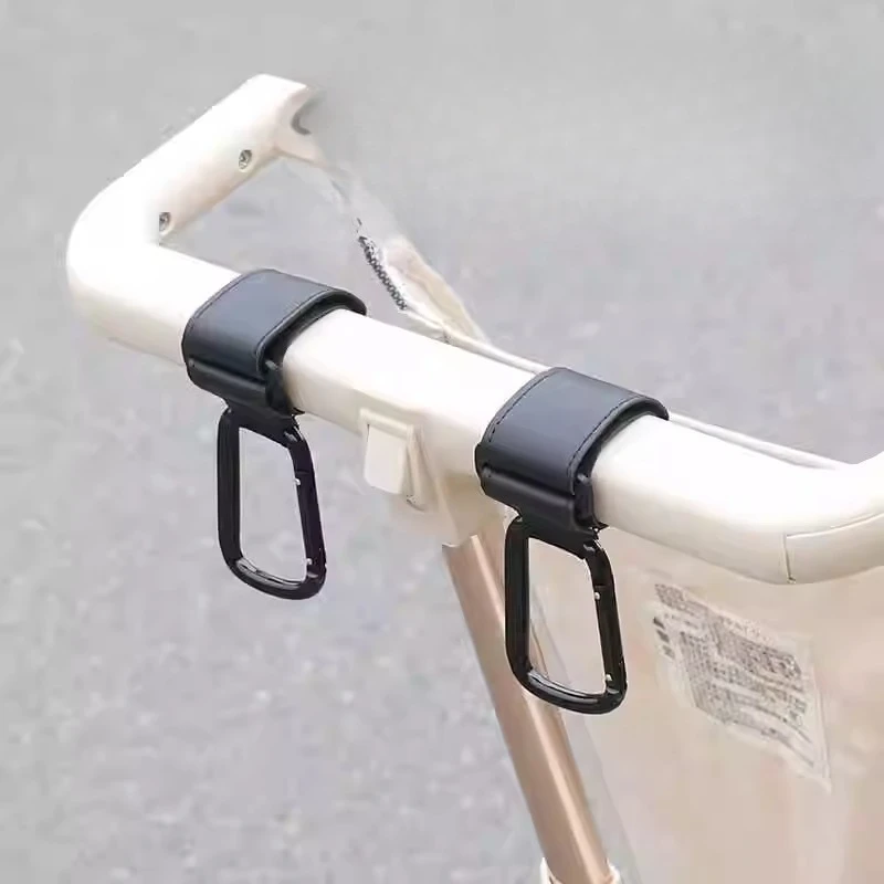 Baby Stroller Hooks Multifunctional Leather Velcro Design Universal For Bike Electric Bike Baby Stroller Bag Hanging