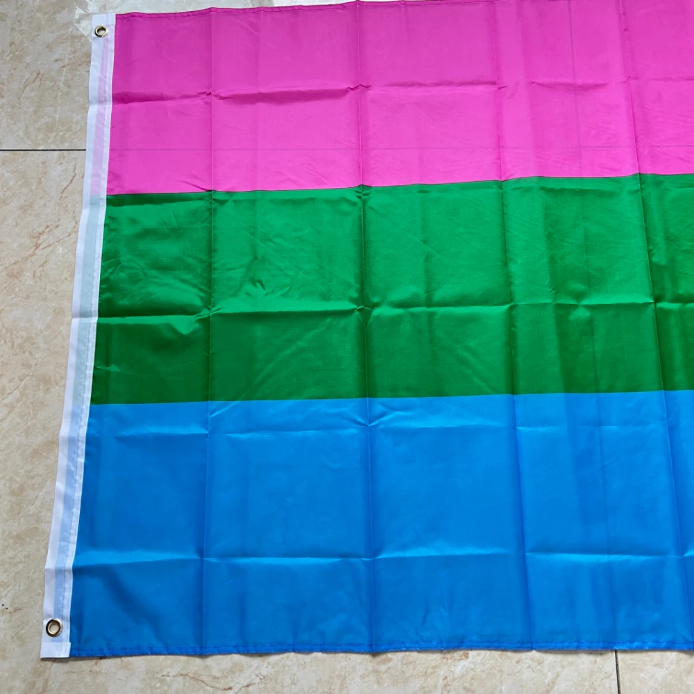 Rainbow Flag 90x150cm LGBTQIA Polysexual Pride Flag hanging polyester banner holiday decorations