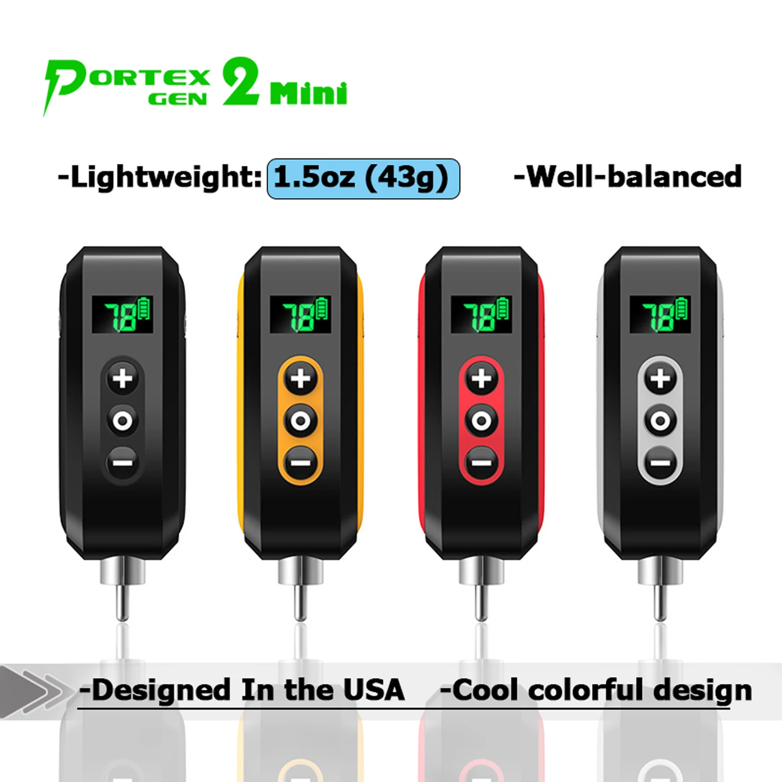 EZ Portex Gen2 Mini Battery Pack Tattoo Wireless Battery Tattoo Power Supply RCA Lightweight Well-balanced for Tattoo Pen