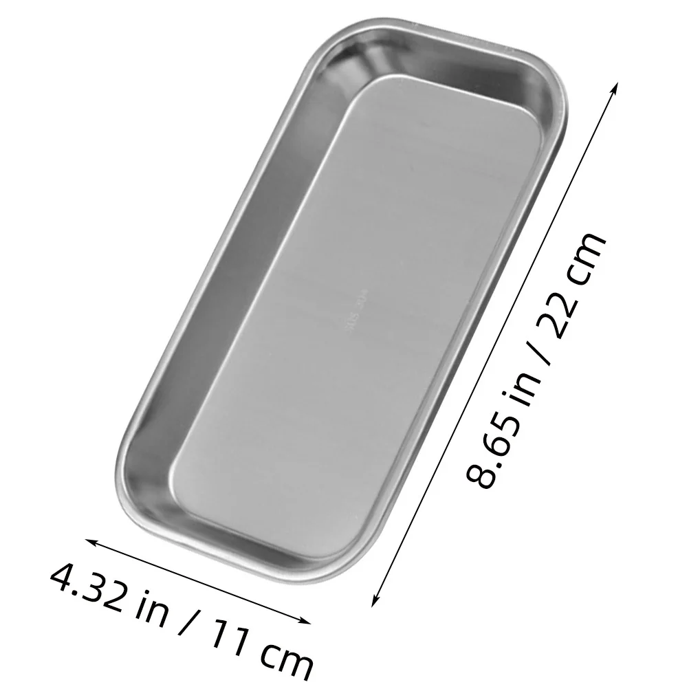 

304 Stainless Steel Tray Premium Polished Flat Surgical Instrument Tray Reusable Food Fruit Vanity Drawer