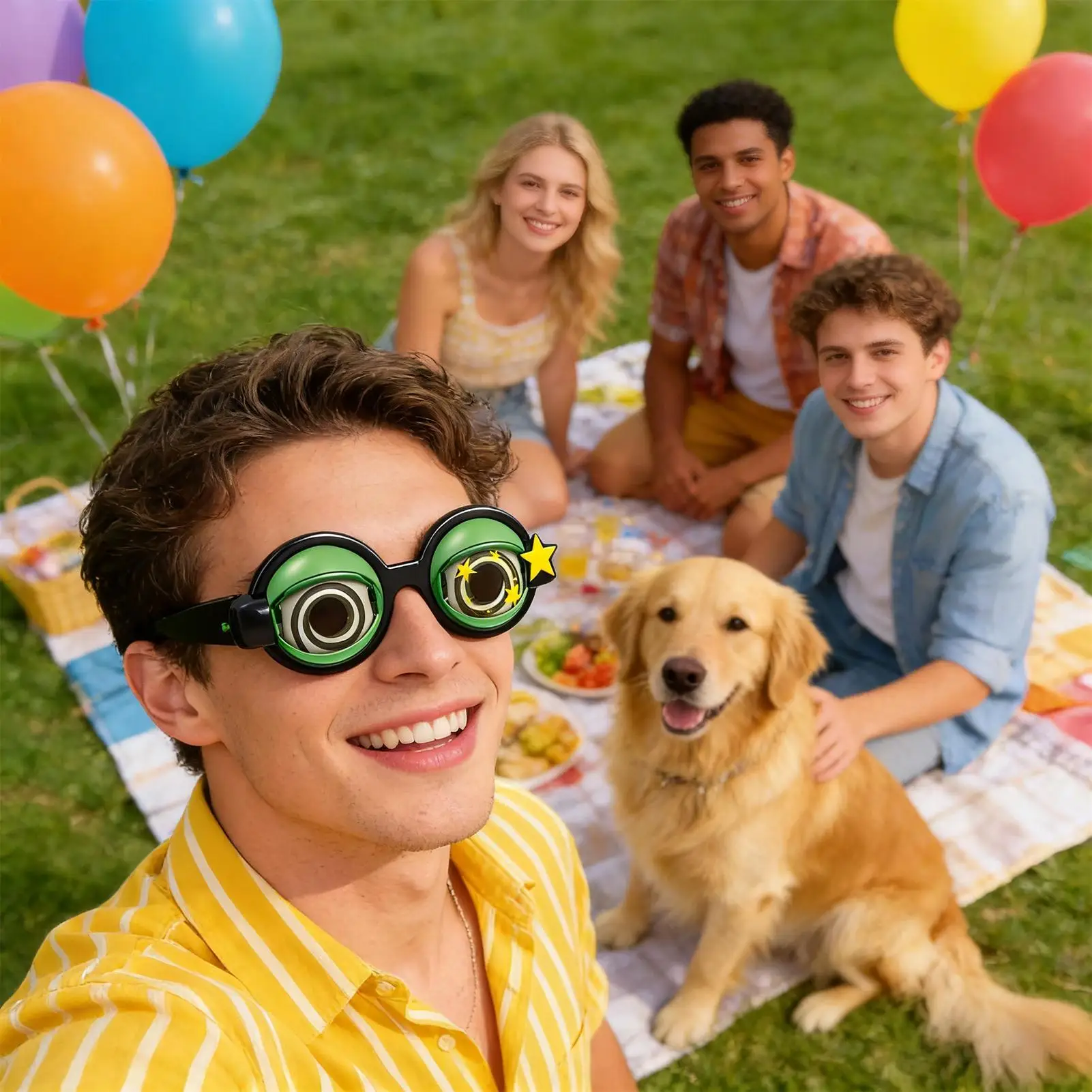 Plástico pull-string winking olhos loucos óculos engraçado novidade brinquedo para crianças festa brincadeiras mordaça adereços bobo óculos presente