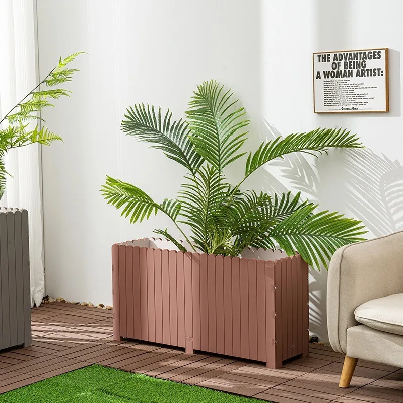 Rectangular planters for gardens and balconies, raised vegetable beds for vegetables, outdoor fence planters